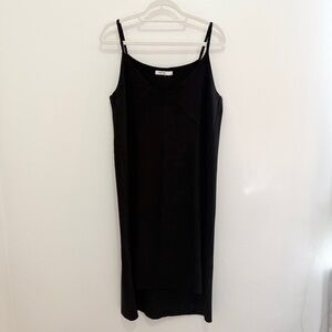 Mod Ref Black Faux Suede Midi Dress Size Medium